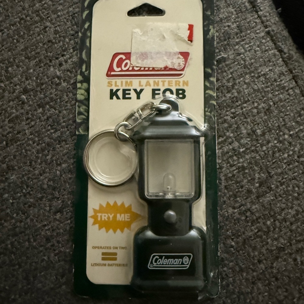 Vintage Collectible Coleman mini lantern keychain. Sealed  grey6